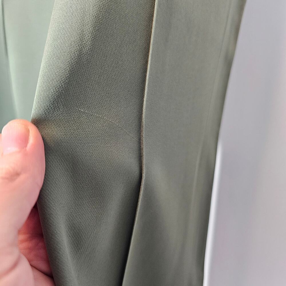 Nanette Lepore Prairie Sage Green Wide‎ Leg Cropped Pants Inseam 25" Size Medium - Picture 7 of 10